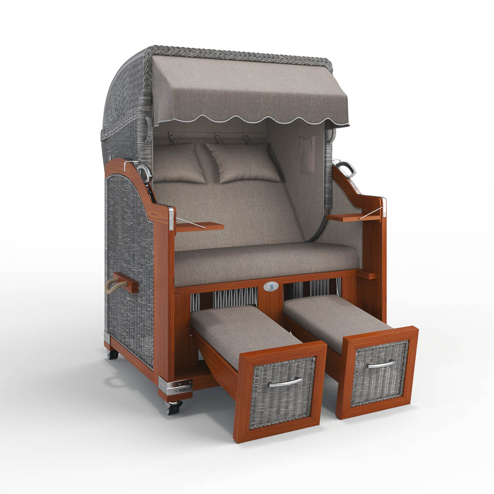 Strandkorb H&ouml;rnum - Mahagoni