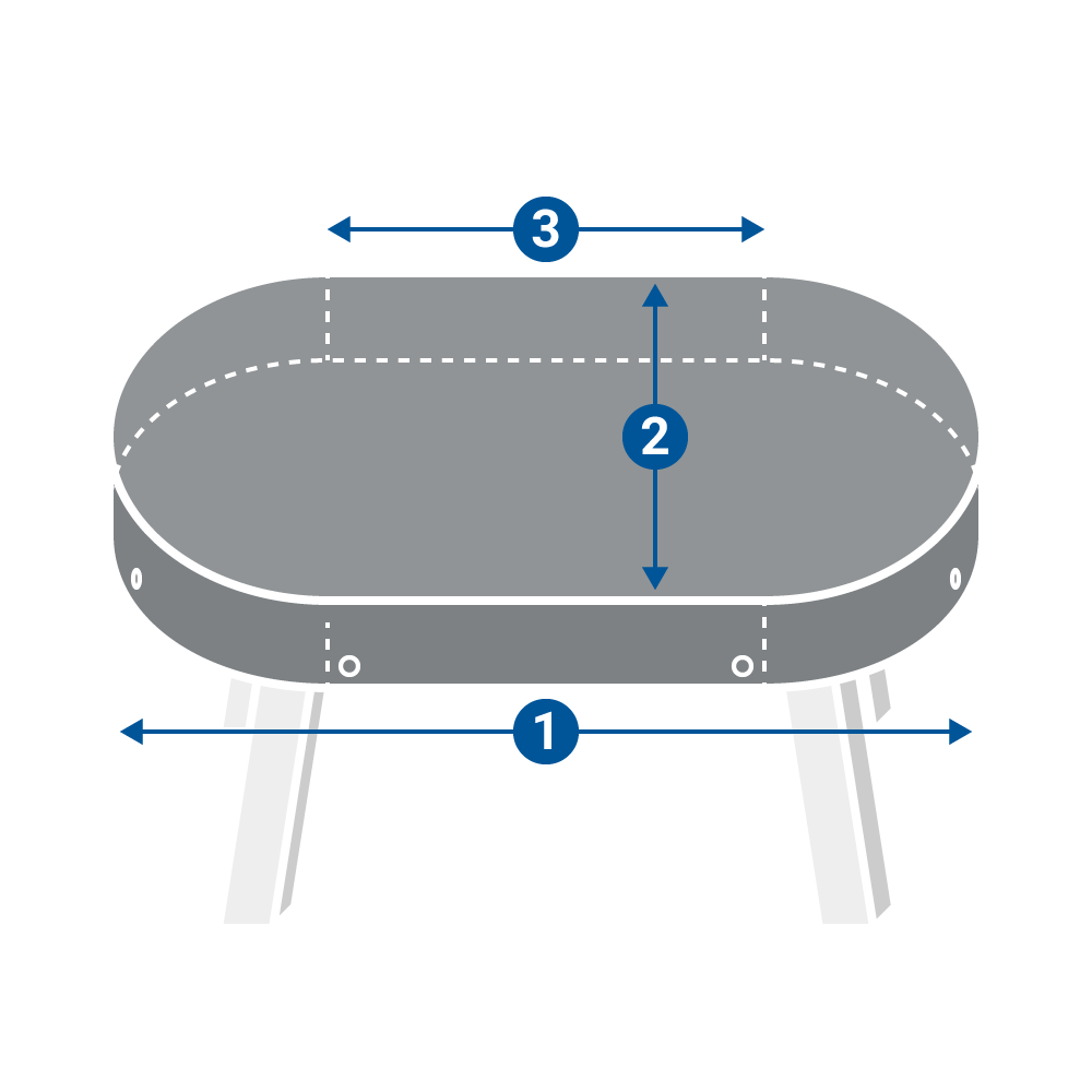 TeakSafe-Abdeckhaube Tischhülle oval Abhang 15cm