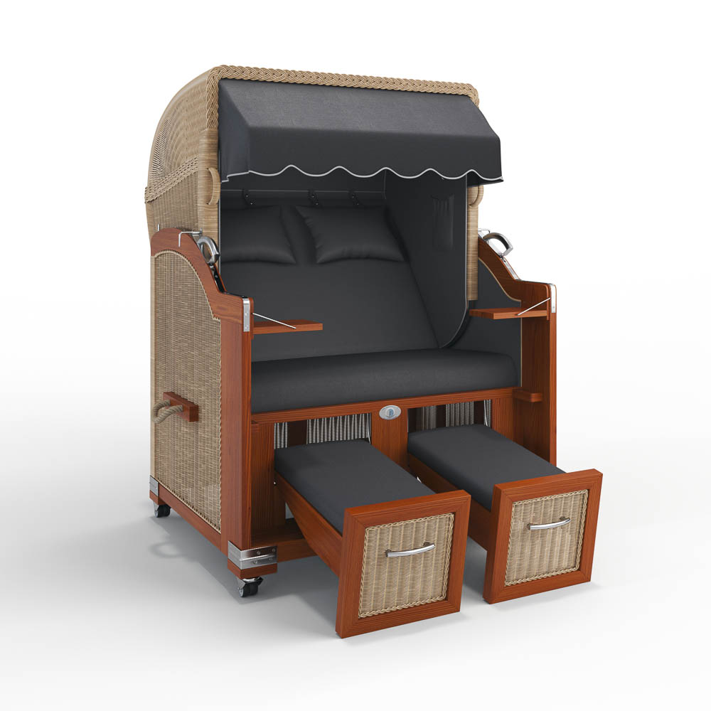 Strandkorb H&ouml;rnum - Mahagoni