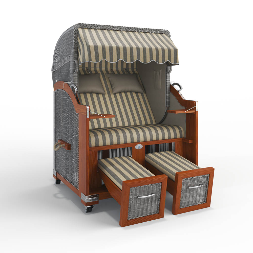 Strandkorb H&ouml;rnum - Mahagoni