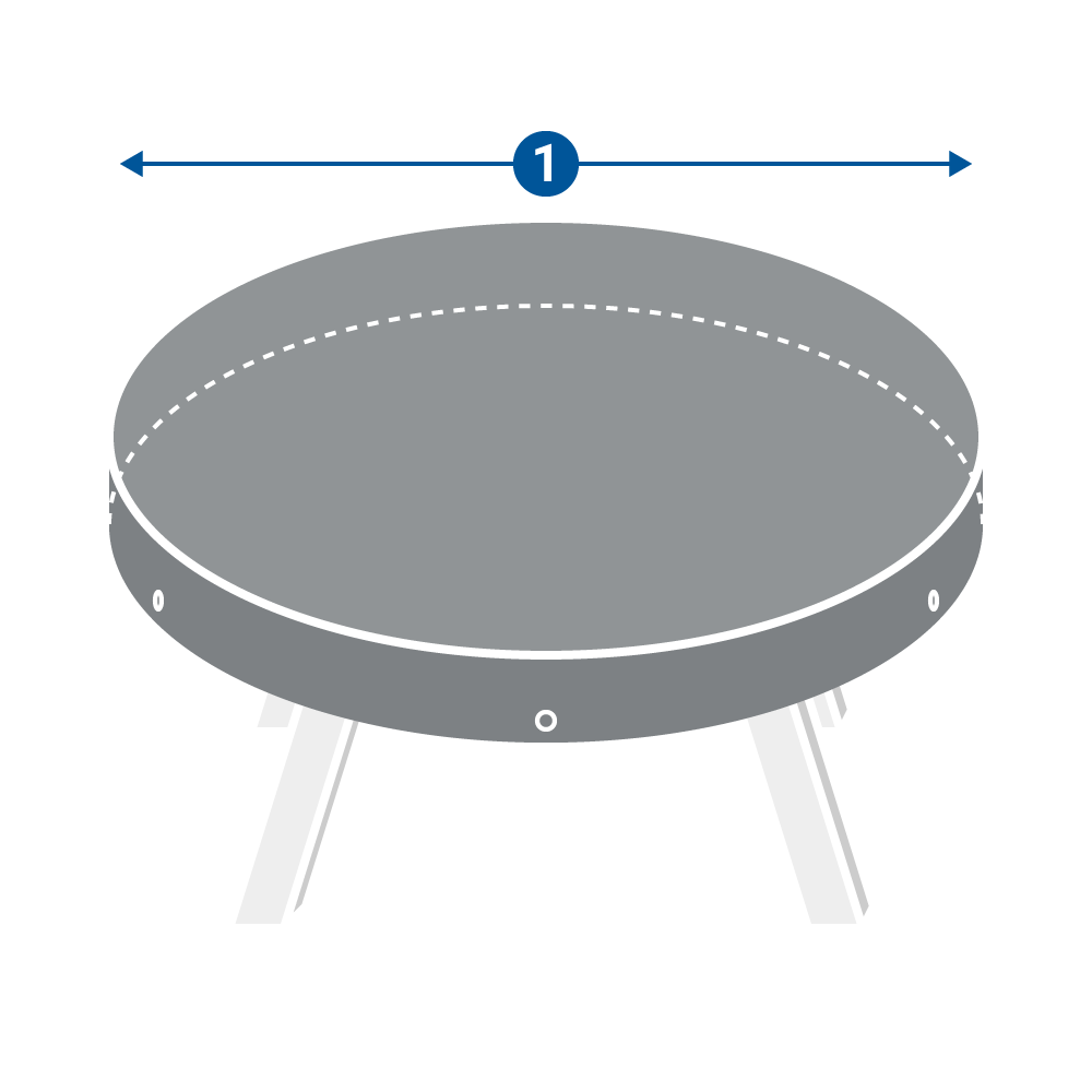 TeakSafe-Abdeckhaube Tischhülle rund Abhang 15 cm