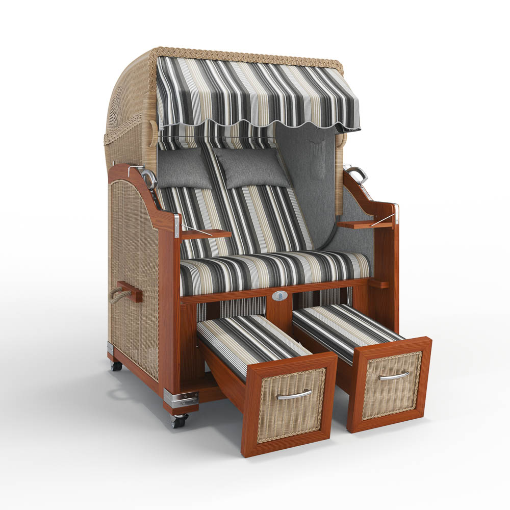 Strandkorb H&ouml;rnum - Mahagoni