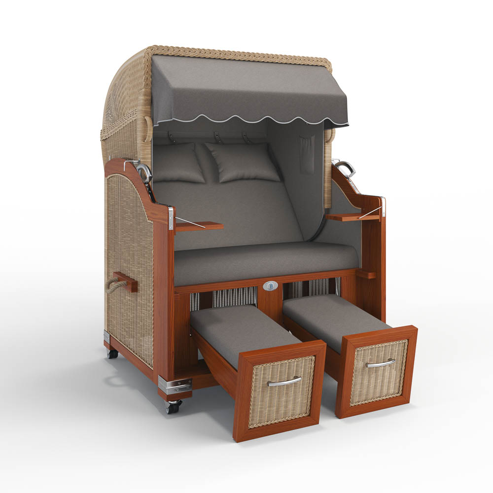 Strandkorb H&ouml;rnum - Mahagoni