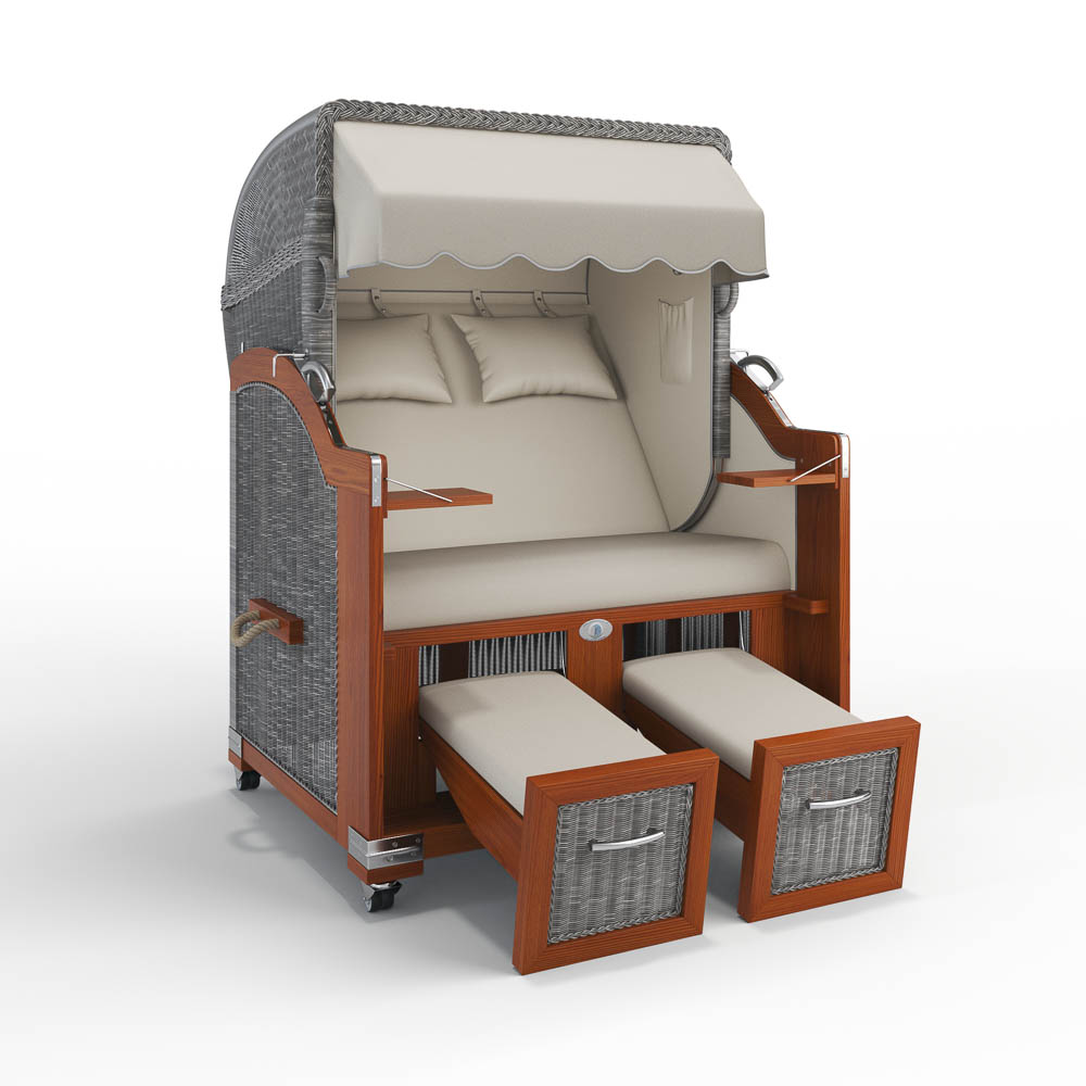 Strandkorb H&ouml;rnum - Mahagoni