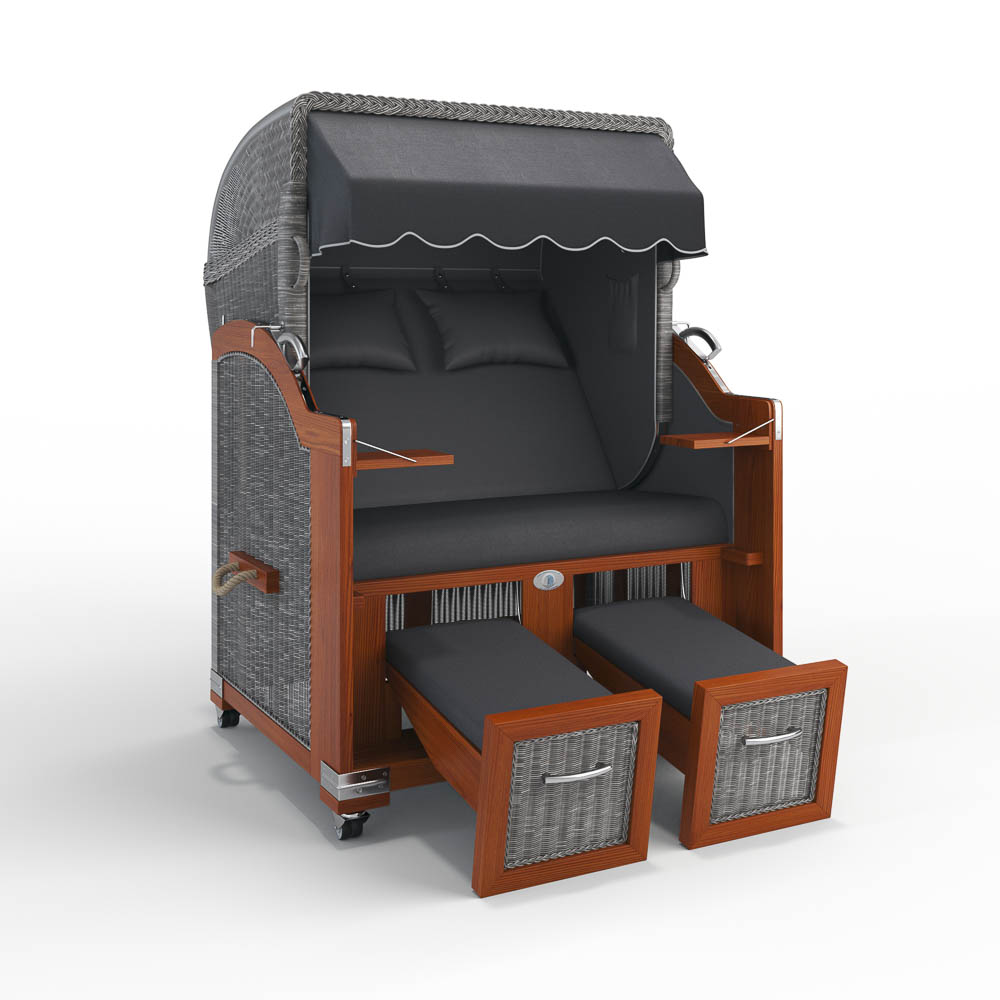 Strandkorb H&ouml;rnum - Mahagoni