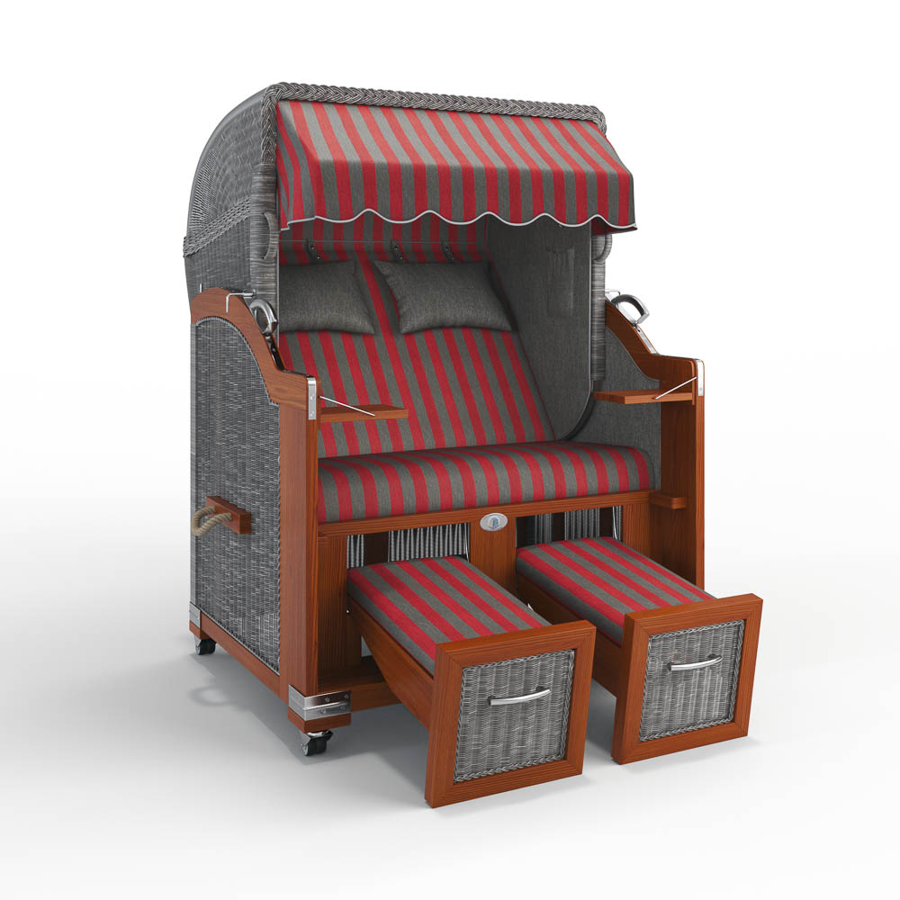 Strandkorb H&ouml;rnum - Mahagoni