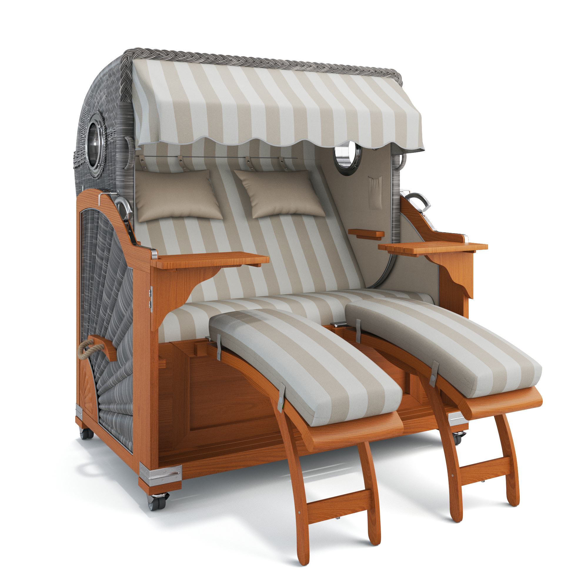 ABVERKAUF Kampen Teak OLD TEAK mit Bullaugen Marbella taupe