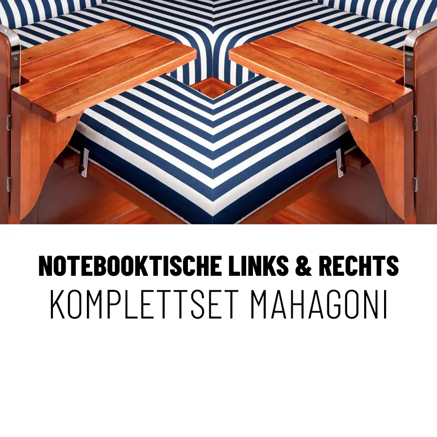 Notebook Am Strand Notebooktische Mahagoni für den Strandkorb