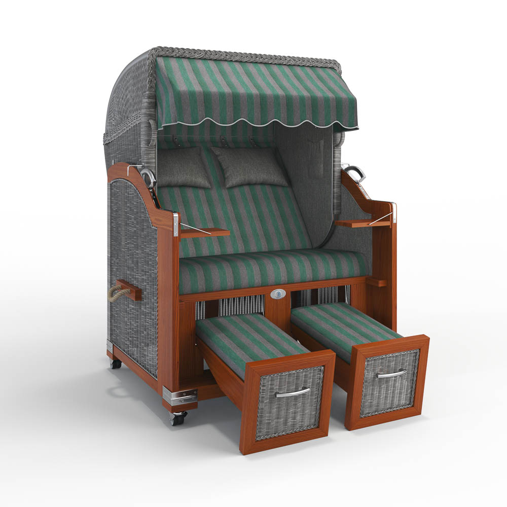 Strandkorb H&ouml;rnum - Mahagoni