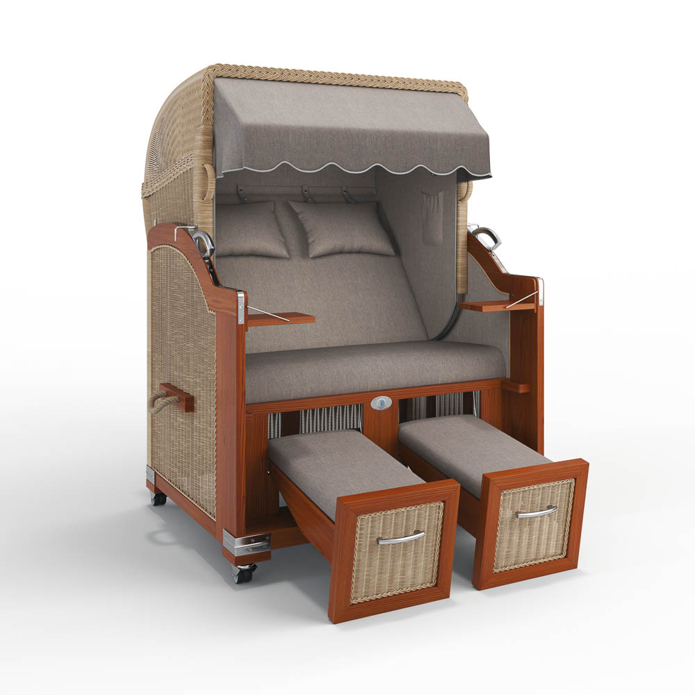 Strandkorb H&ouml;rnum - Mahagoni